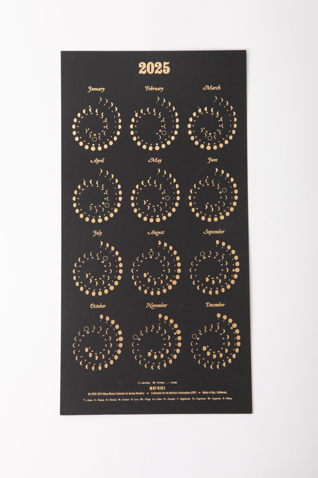 2025 Many Moons Calendar - Gold on Black – Gravel & Gold 2025-many-moons-calendar-gold-on-black-gravel-gold