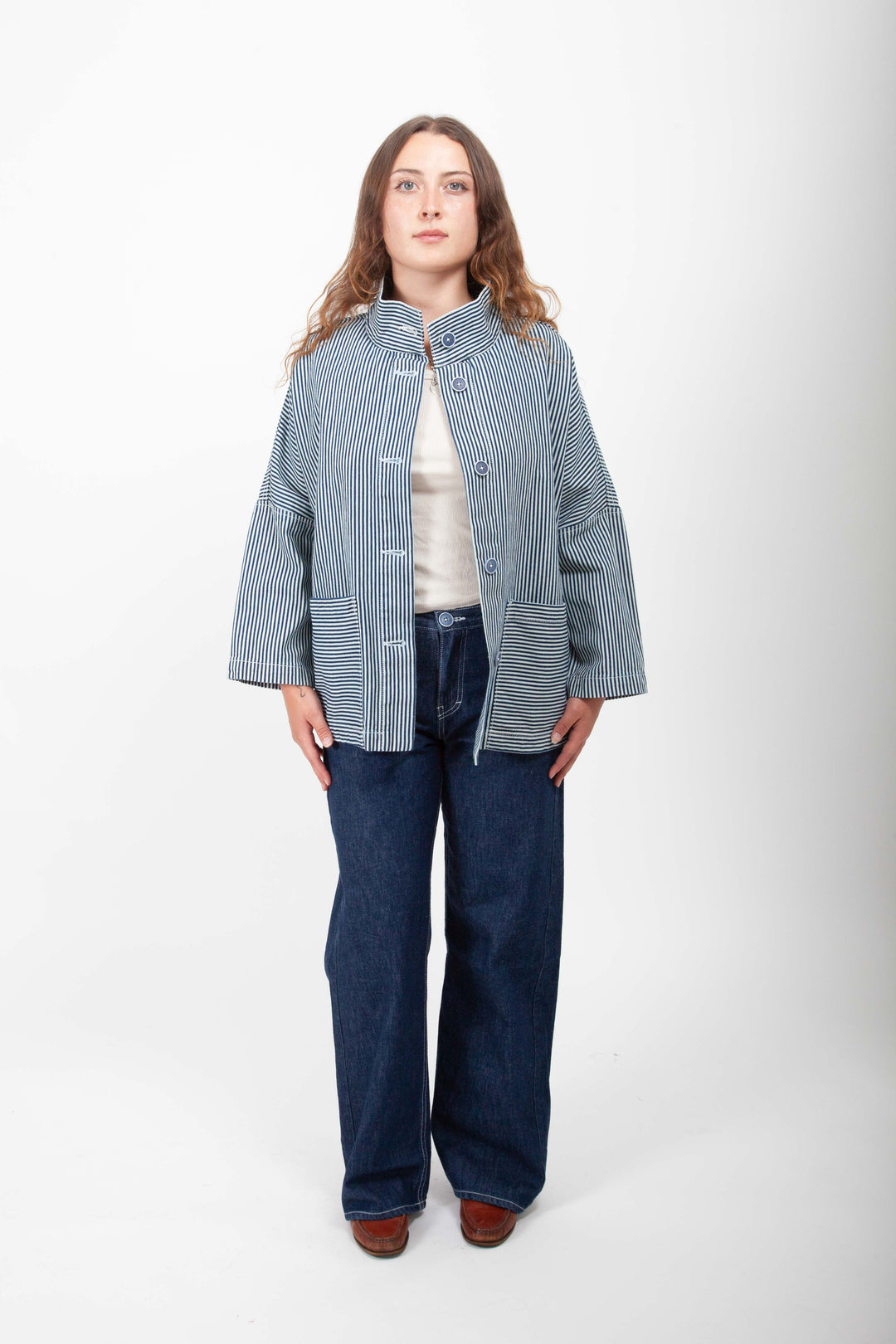 Marram Jacket - Conductor Stripe – Gravel & Gold