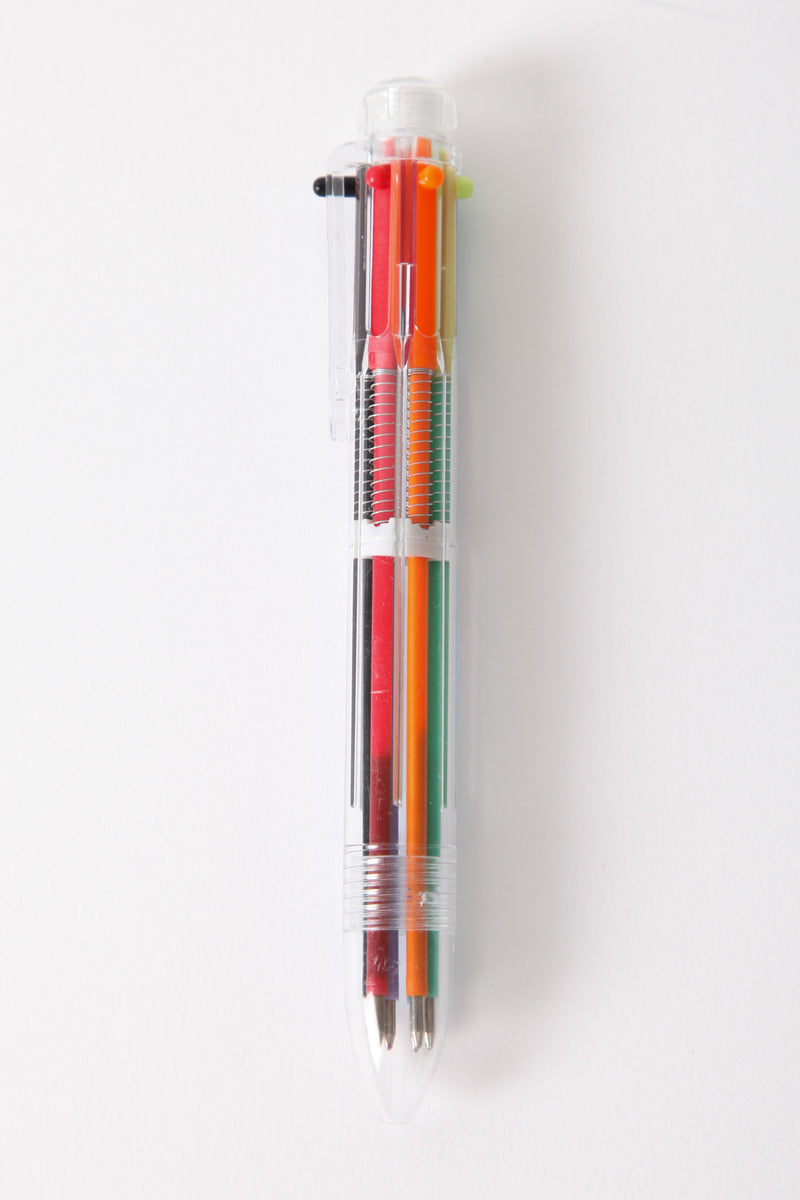 Multi-Color 6-in-1 Retractable Ballpoint Pens – Gravel & Gold