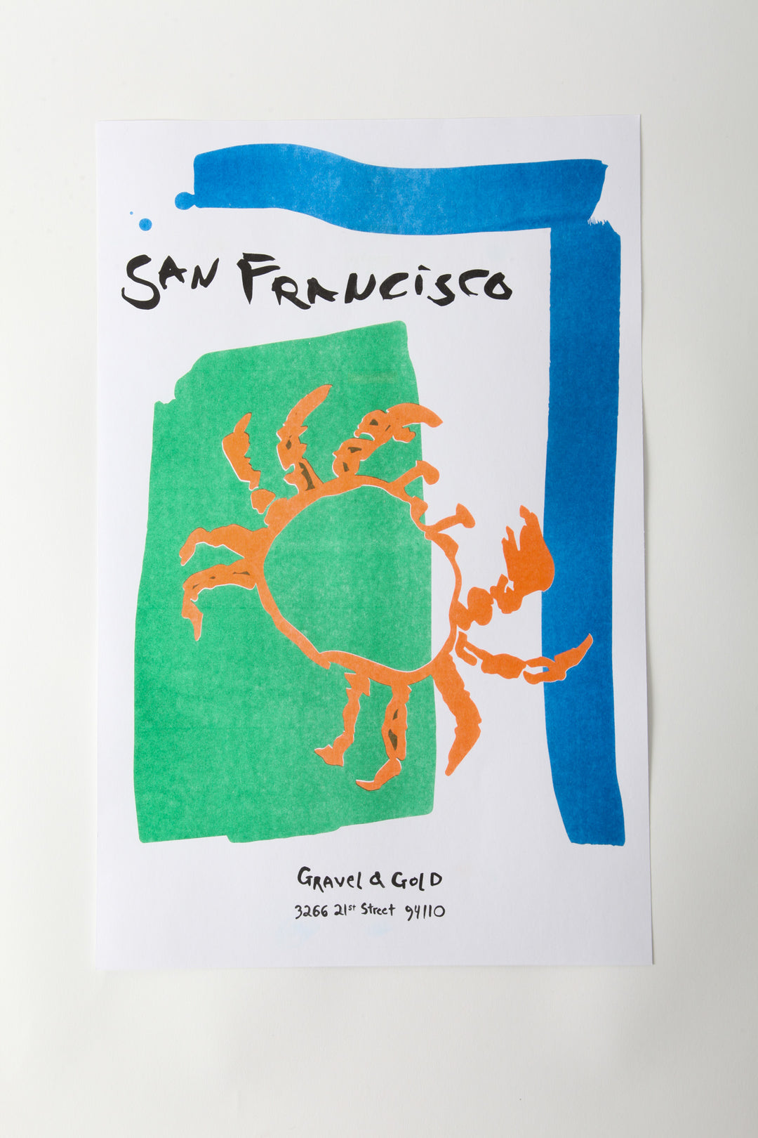 Risograph Poster - Round Crab – Gravel & Gold