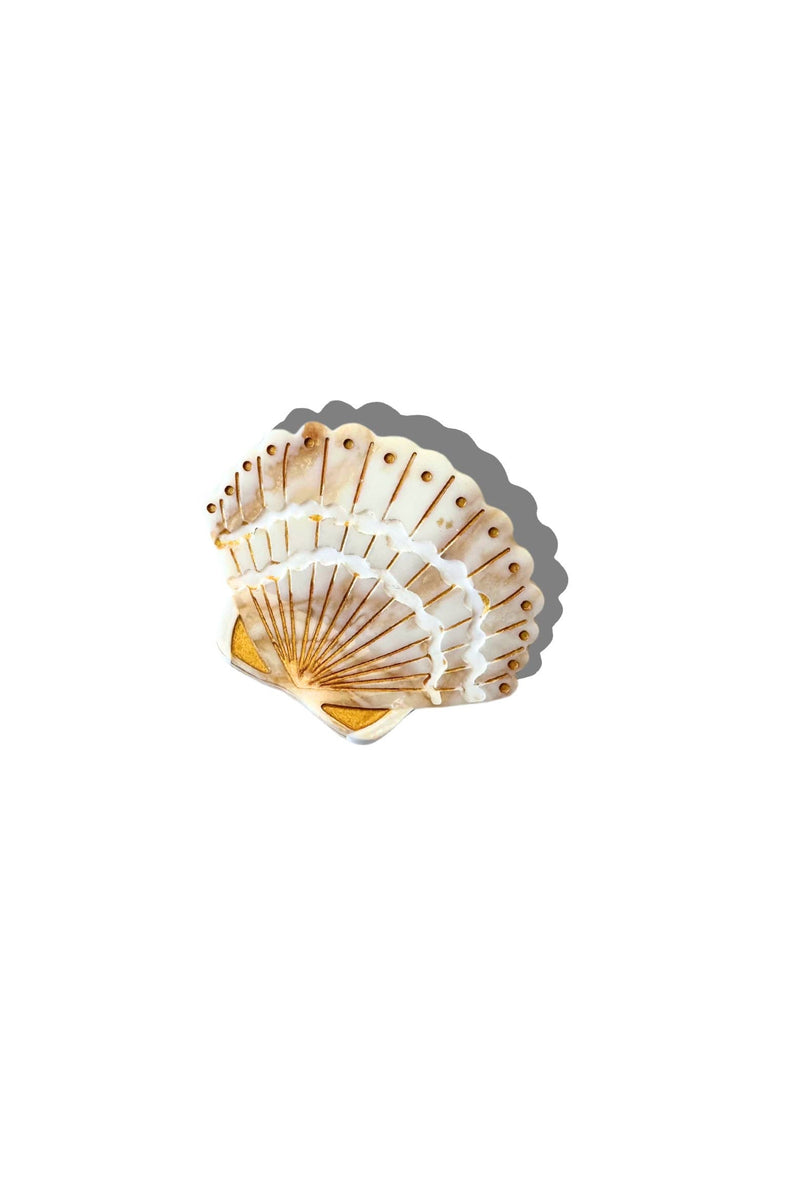 Mini Seashell Claw Clip - Golden Sand – Gravel & Gold