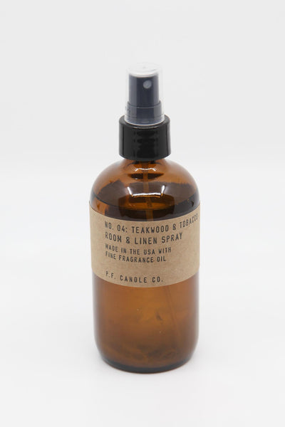 teakwood and tobacco room spray P.F. Candle Co. & Linen known as the OG scent that put them on the map Teakwood & Tobacco Hand Sanitizer
